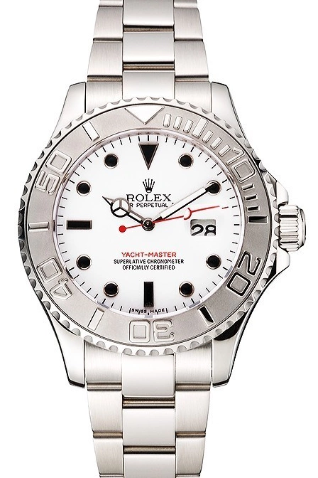 Best AAA Replica Sites Dial Stainless Case Rolex White Yacht-Master Bracelet And Steel 0517